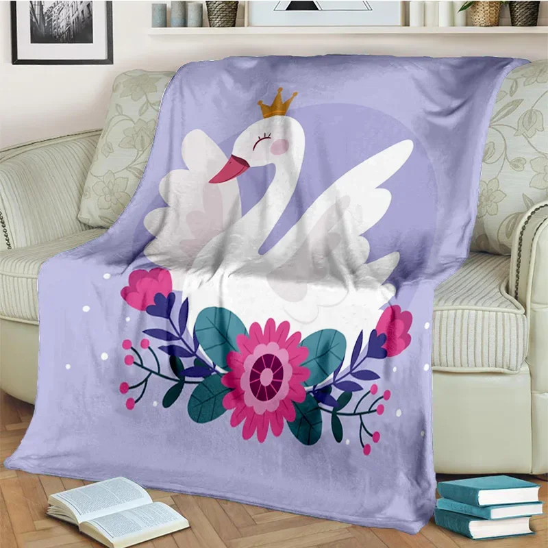 Swan Princess Cartoon Cygnus Blanket,Soft Throw Blanket for Home Bedroom Bed Sofa Picnic Travel Office Cover Blanket Kid