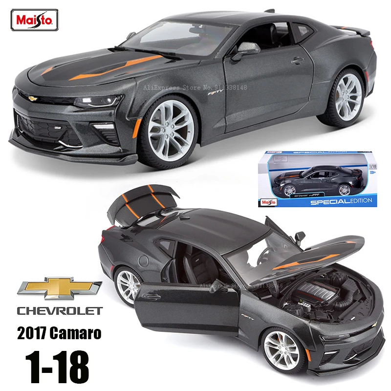 

Модель автомобиля Maisto в масштабе 1:18, 2016, Chevrolet Camaro SS, 50-я годовщина, литье под статическим давлением, Коллекционная модель, подарок, игрушка