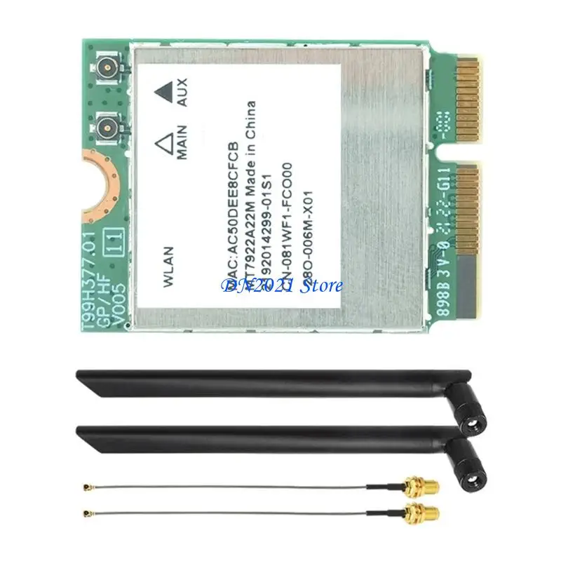 F3KE MT7922 Módulo WiFi 6E M.2 6GHz/5GHz/2,4GHz Compatível com 5.2