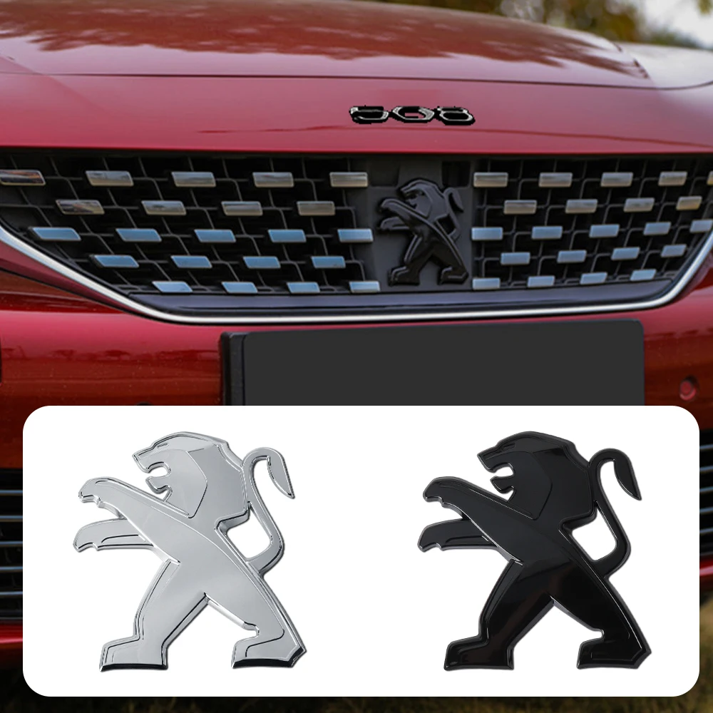 For Peugeot 2008 3008 ABS Car Front Hood Emblem Rear Boot Badge Front Grille Logo Sticker Accessories