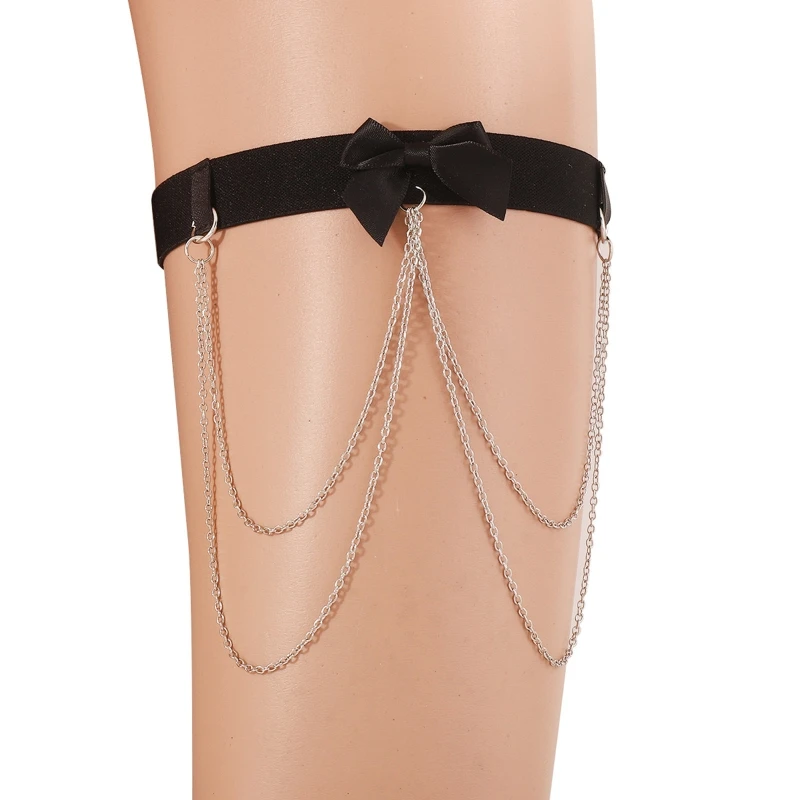 Summer Bowknot Decor Thigh Chain Nightclub Bar Party Leg Chain for Women
