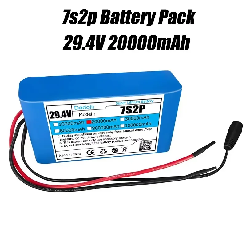 24V 7s2p 20Ah 18650 lithium-ion battery pack 29.4v 20000mah electric bicycle electric wheelchair scooter battery+charger