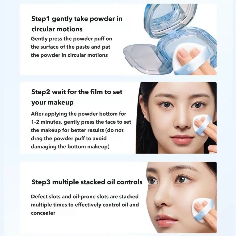 Buffing & Correcting Pressed Powder Matte Pearlescent Dry & Wet Makeup Setting Pancake Sweatproof Oil Control Set แป้งแต่งหน้า