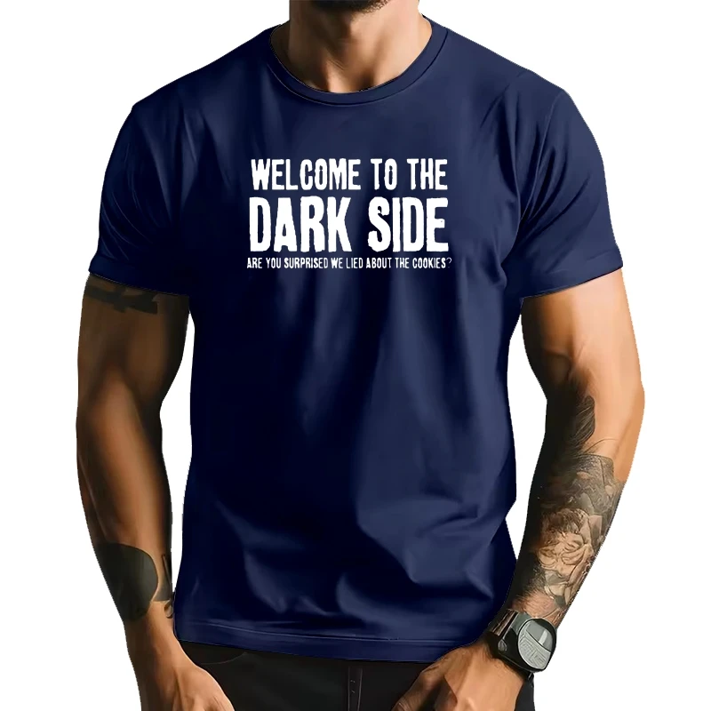 

welcome to the dark size funny T Shirt men 100% cotton summer hip hop streetwear ovesized Tee shirt homme men clothes harajuku
