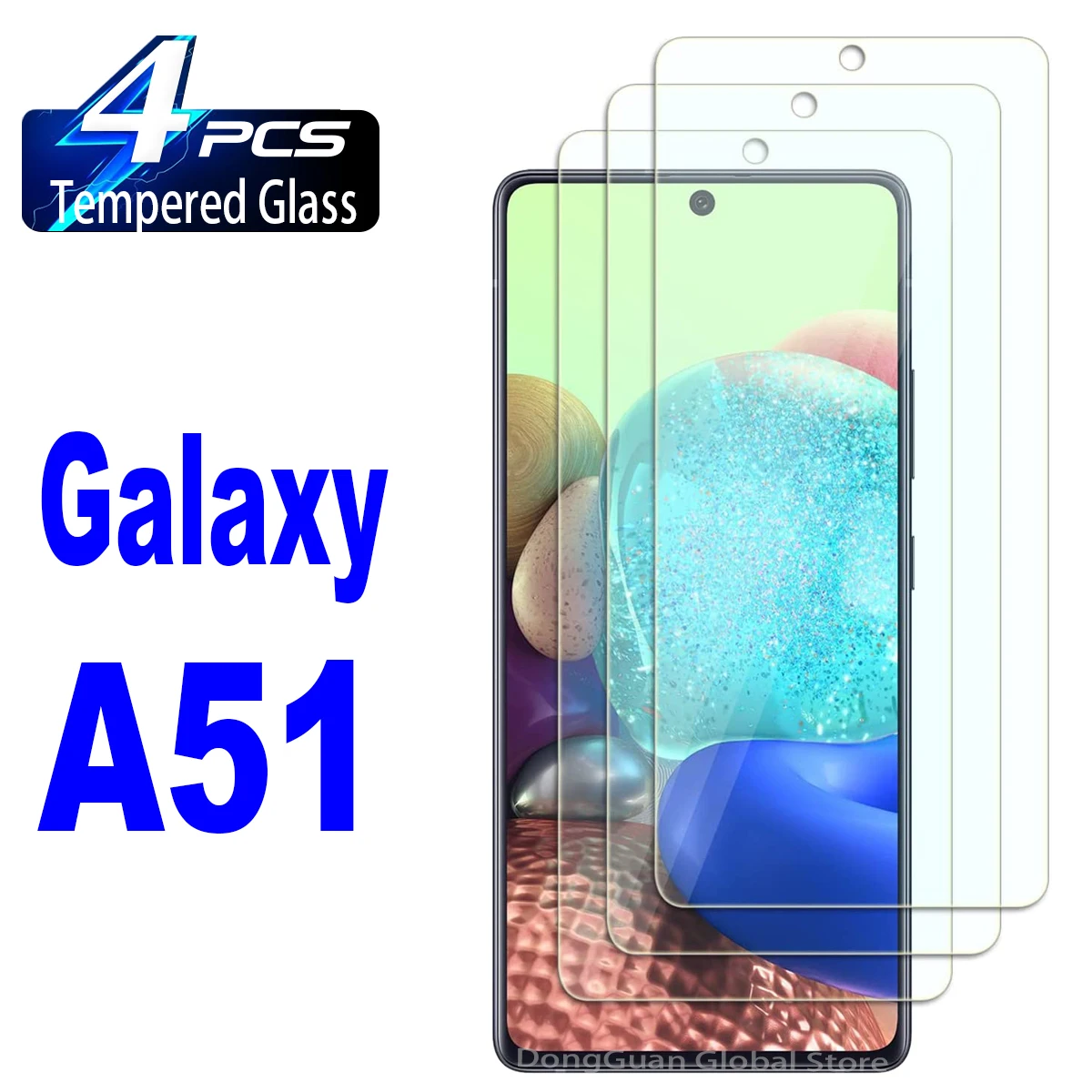 

2/4Pcs Tempered Glass For Samsung Galaxy A51 Screen Protector Glass Film