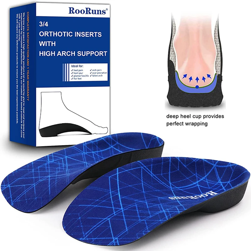 3/4 Length EVA Orthotic Insoles: High Arch Support For Correcting Posture & Enhancing Comfort