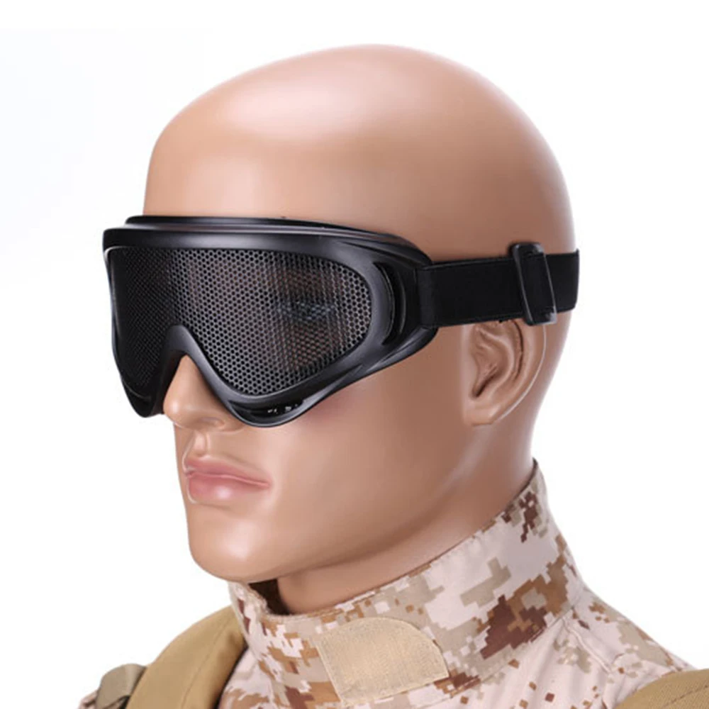 SINAIRSOFT Outdoor Tactical Eye Protection Metal Mesh Glasses Camping Hunting Airsoft Shooting Safety Goggle Eyewear
