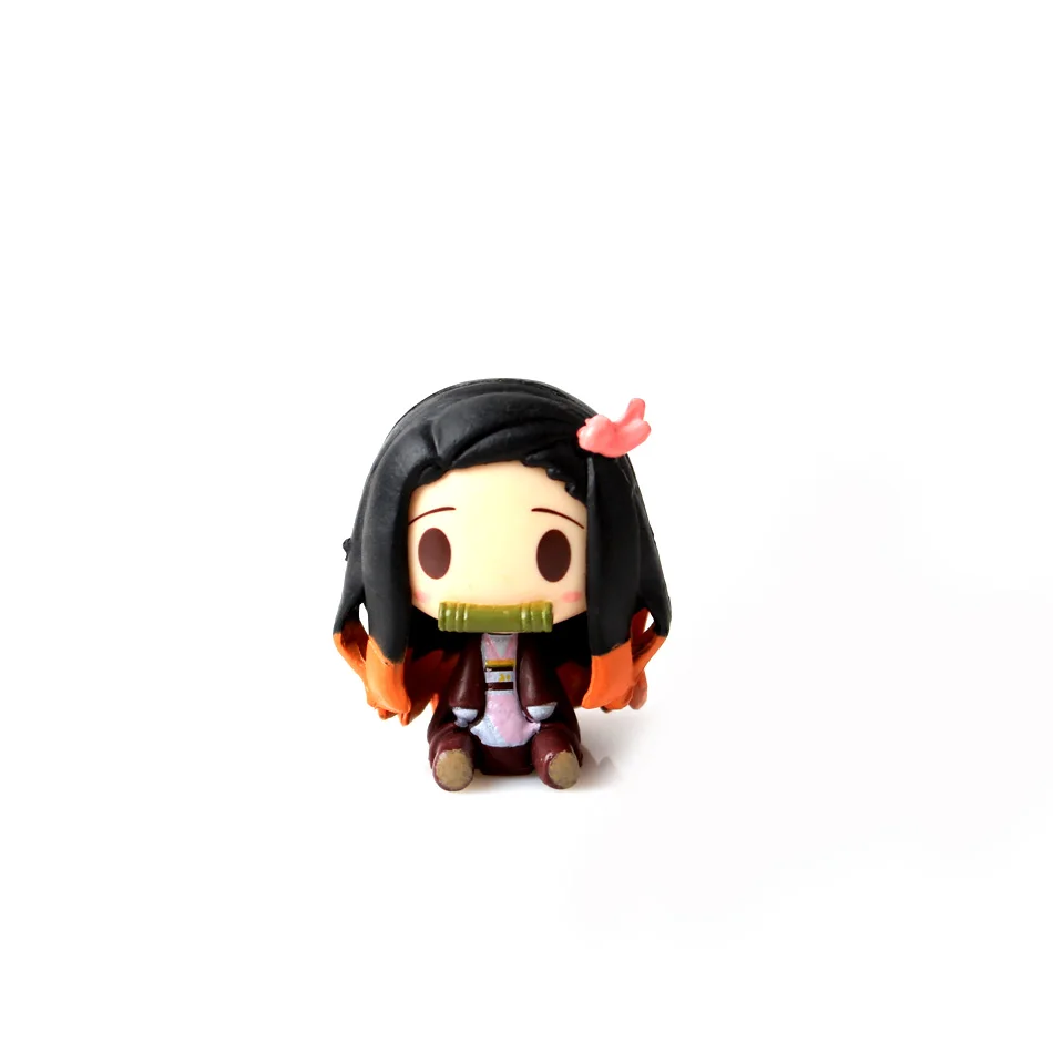 4pcs/set Anime Demon Slayer Kimetsu No Yaiba Figure Q Posket Kamado Tanjirou Kamado Nezuko Agatsuma Figure Toys 4-5cm image 3