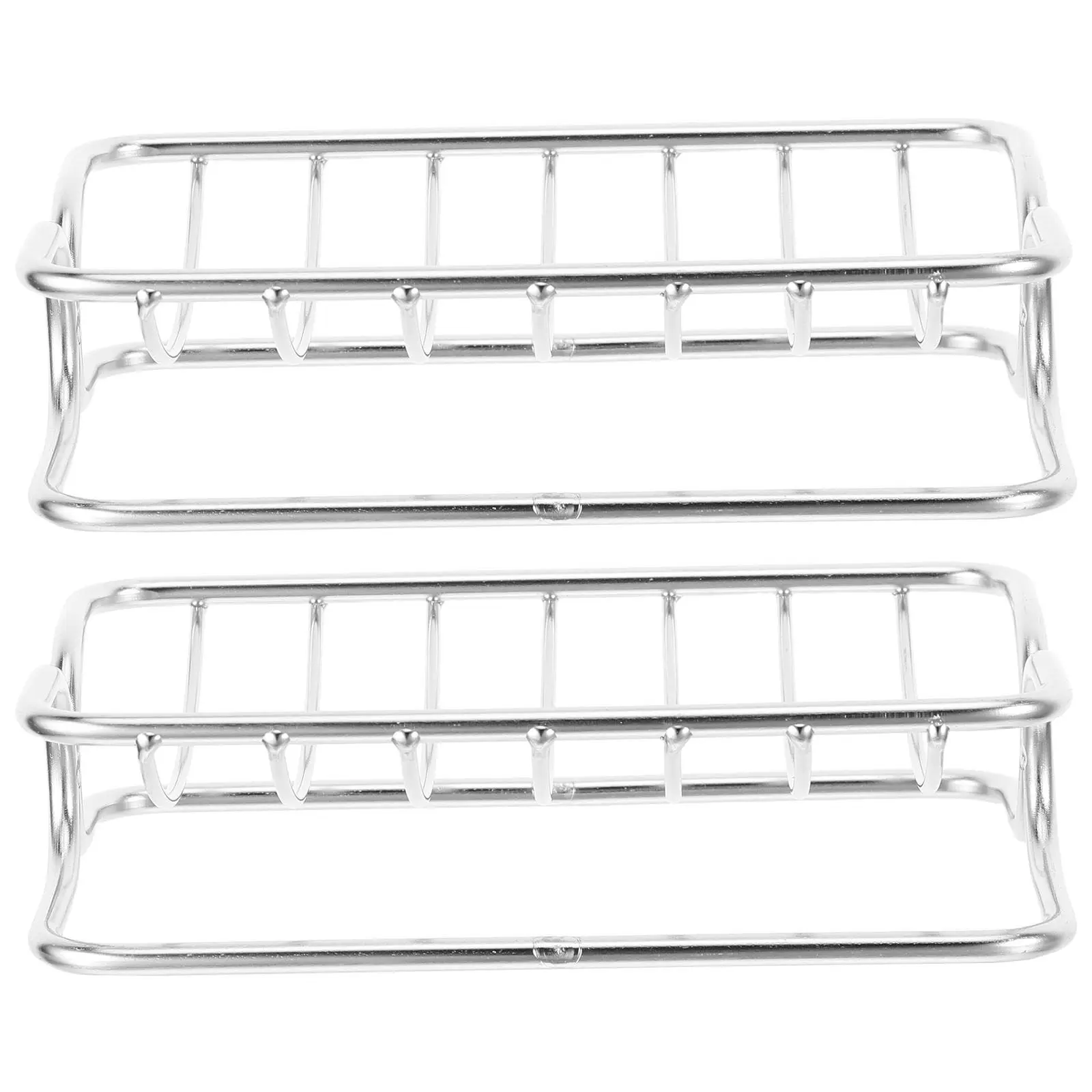 Stainless Steel Dual-Layer Soap Dish Shower Caddy – Fast-Drying Draining Rack for Bathroom & Kitchen
