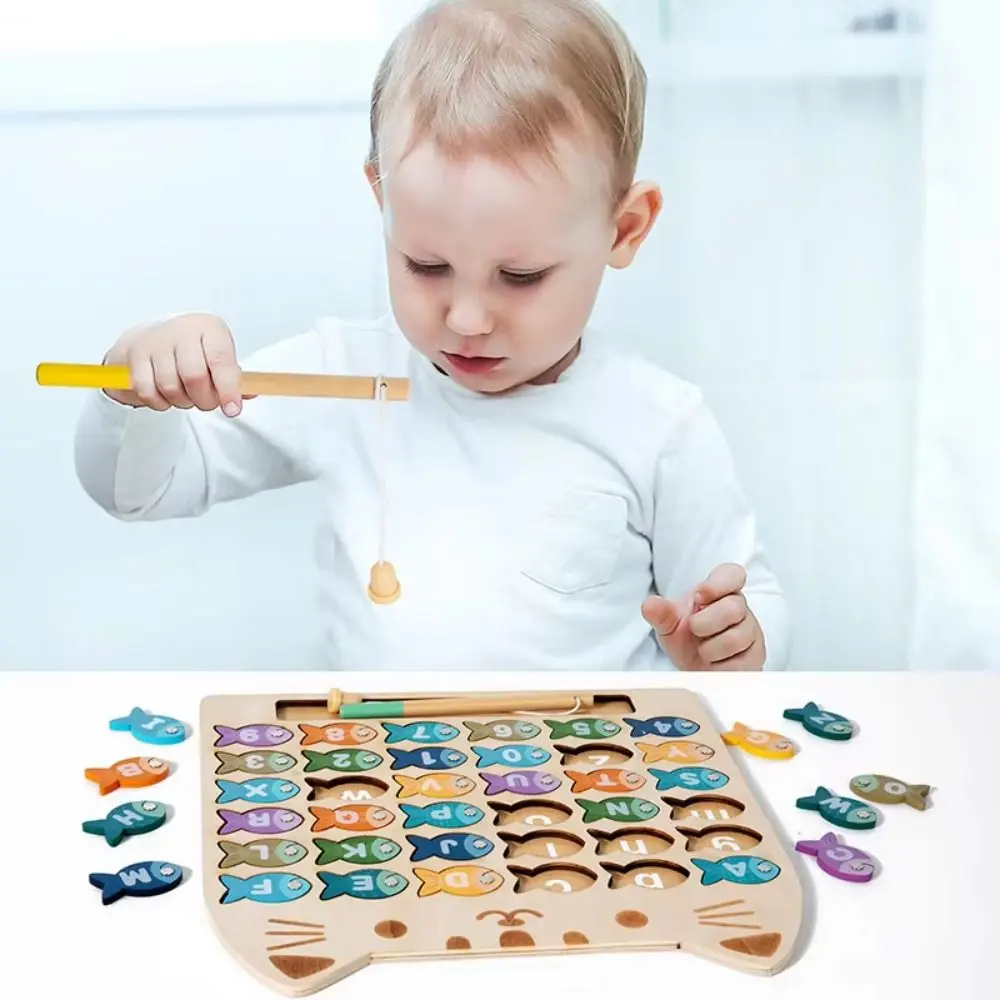 Magnetic Educational Baby Fishing Toy Easy Cartoon Alphabet Fishing Toy Set Montessori Funny Number Fishing Game Toys