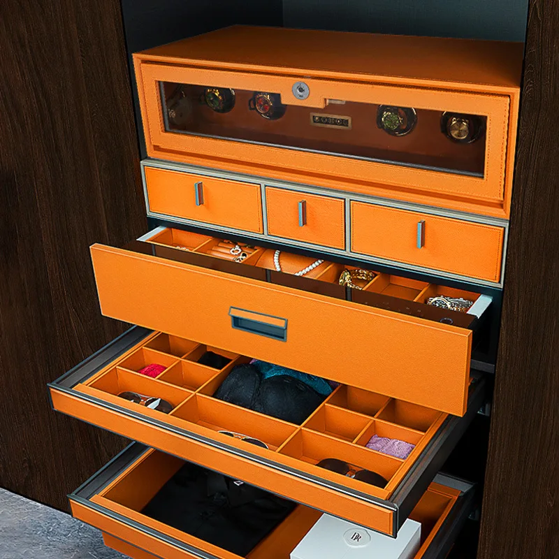 Wardrobe rocker fingerprint password drawer safe safe drawer drawer leather wardrobe pull-out basket cloakroom five