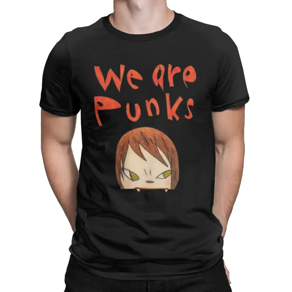 Kawaii Clothes Yoshitomo Nara We Are Punks T Shirts Men Women Vintage Fashion Rock Guitar Graphic T-shirts Streetwear Camisetas