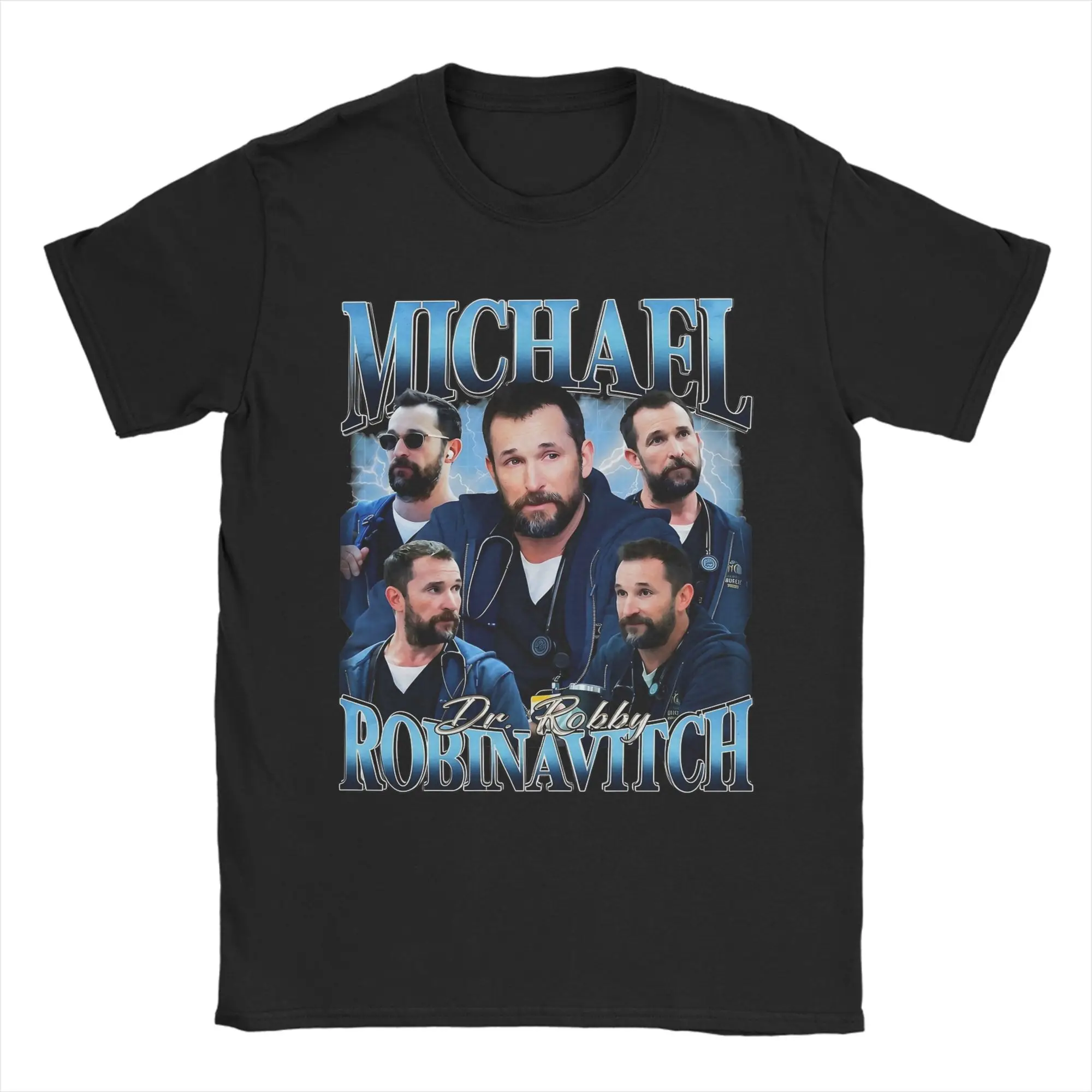 Dr. Robby robinavitch The Pitt Tv Show T Shirt for Men 100% Cotton Novelty T-Shirts Crew Neck  Tees Short Sleeve Clothes Gift