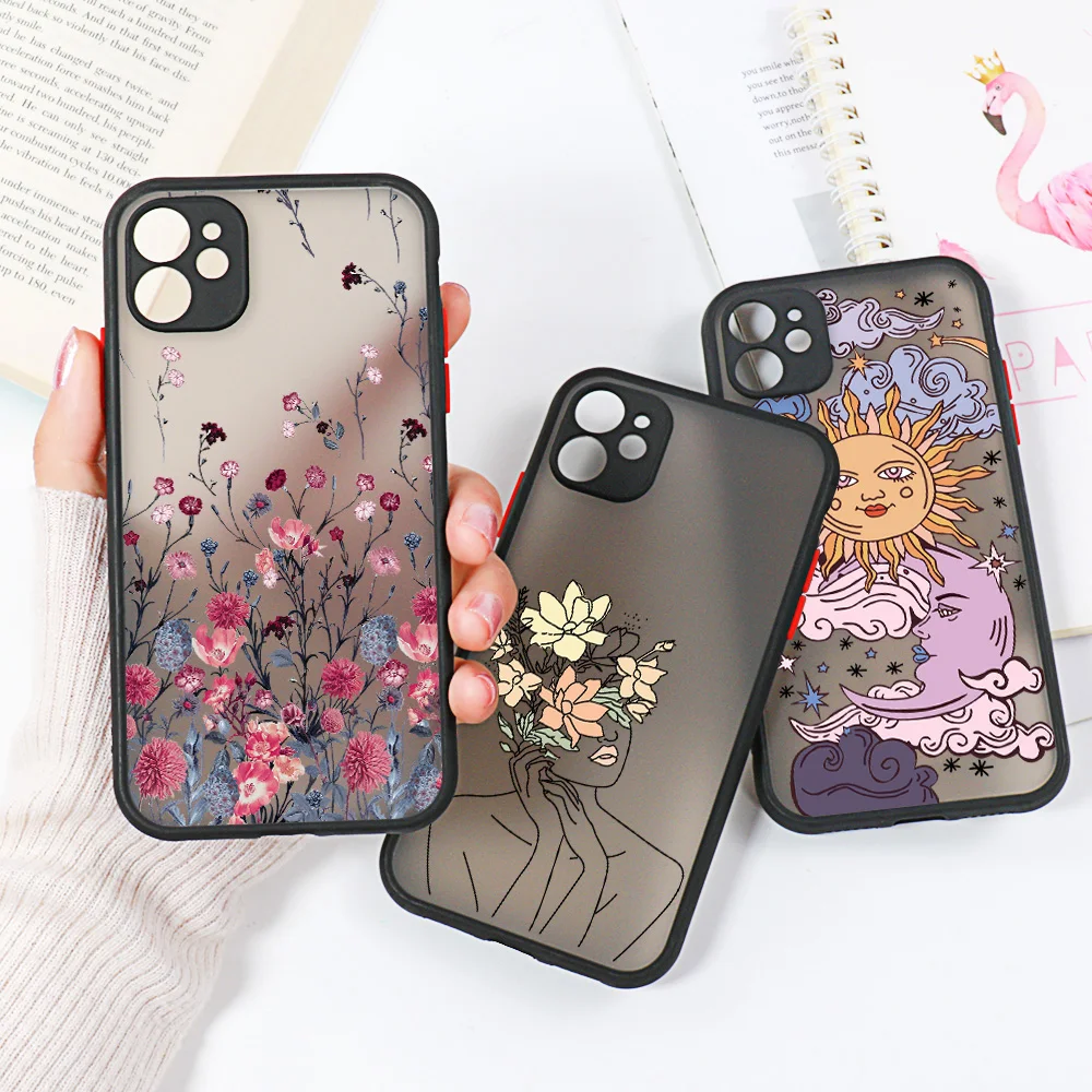 Etui odporne na wstrząsy na iPhone 13 Etui iPhone 11 kwiat unda iPhone 12 14 15 Pro Max 13 Mini 7 8 Plus 6s XR XS Max X SE2 pokrowiec