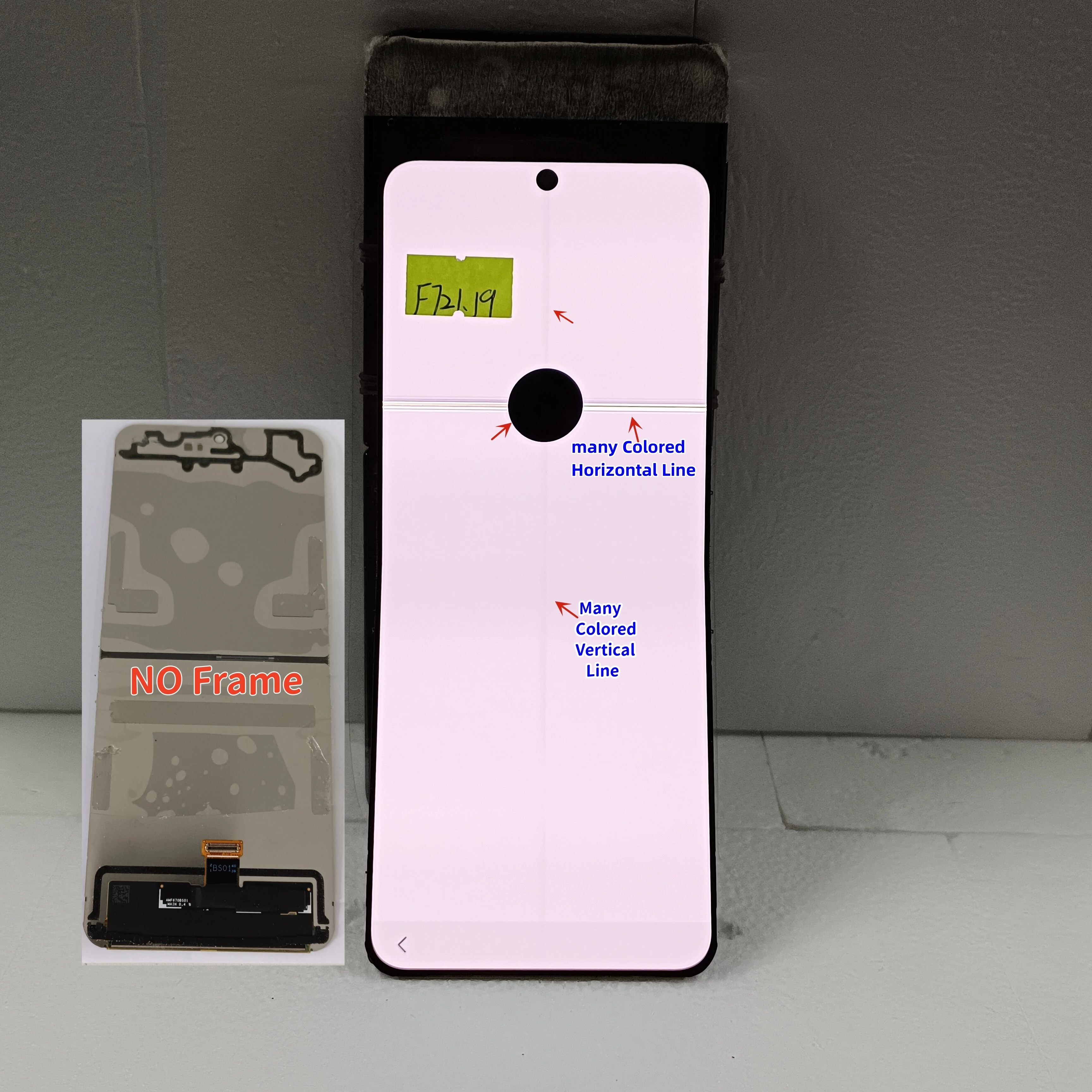 AMOLED LCD For Samsung fold screen suitable for Z Flip 4 F721 SM-F7210 F721B LCD Touch Screen Digitizer Replacement With Defect