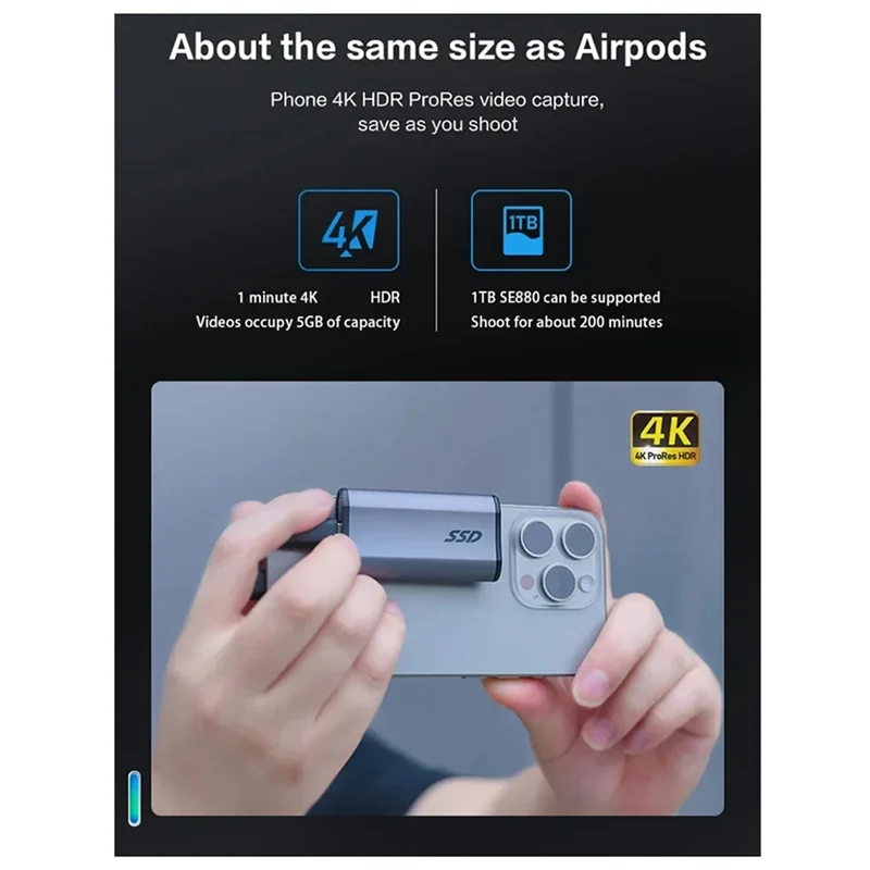 Upgraded Elite SE880 USB 3.2 Gen2 X2 Type-C External SSD 1TB Portable Solid State Drive PSSD Hard Disk For PC Laptop