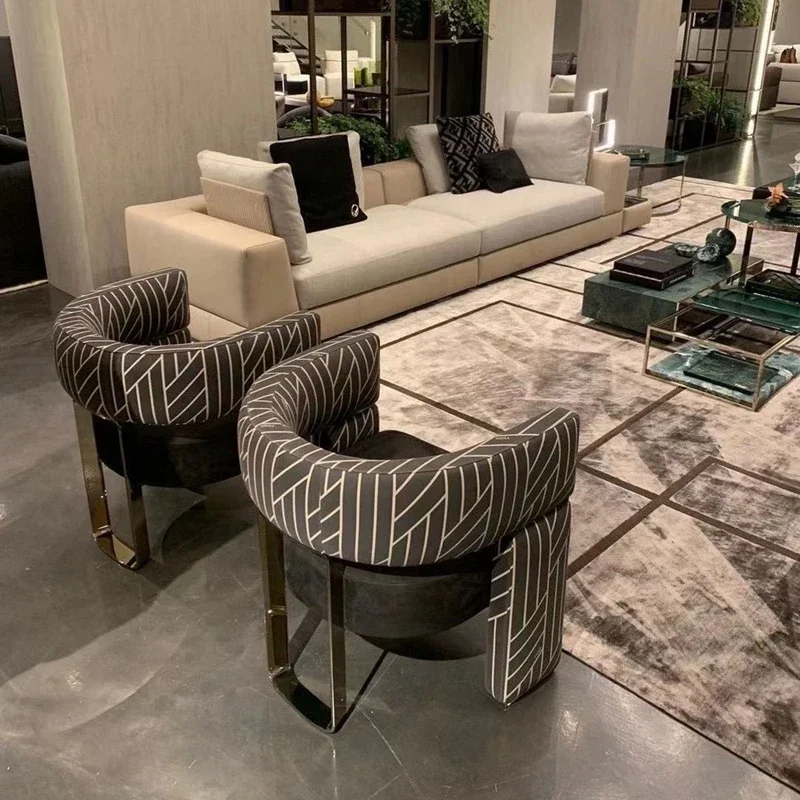 Italian light luxury designer sofa, high-end customized bedroom, living room, single fabric sofa chair