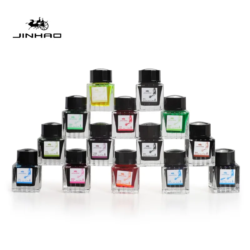 JINHAO 30ml różne kolory atrament szklany butelkowany atrament pióro wieczne wkład z atramentem szkolne pisanie artykuły biurowe artykuły papiernicze