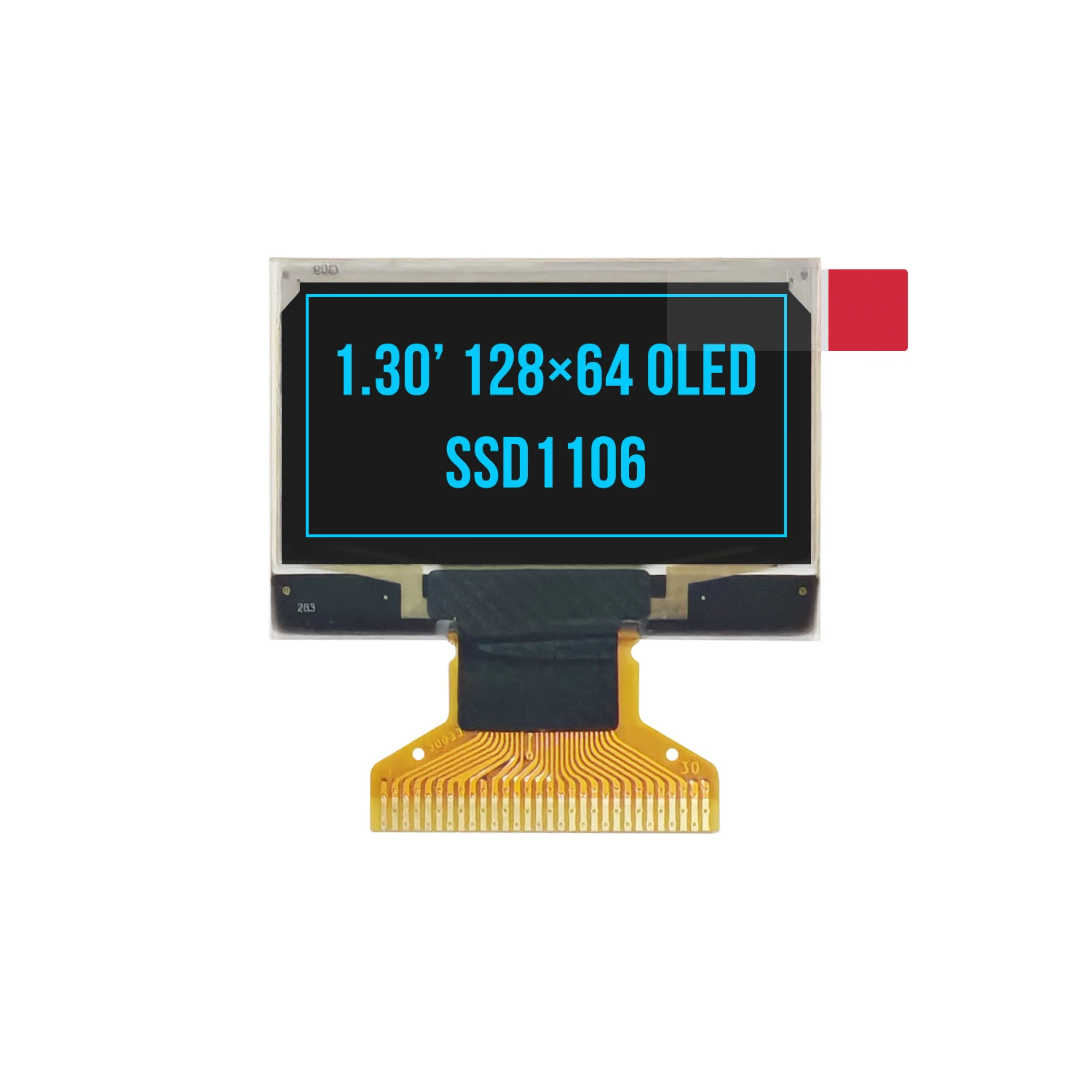 1.3 Inch OLED Display Module Screen 128×64 Monochrome Blue Light  SSD1106 Driver IC 6800 8080 Parallel SPI IIC I2C 30Pins