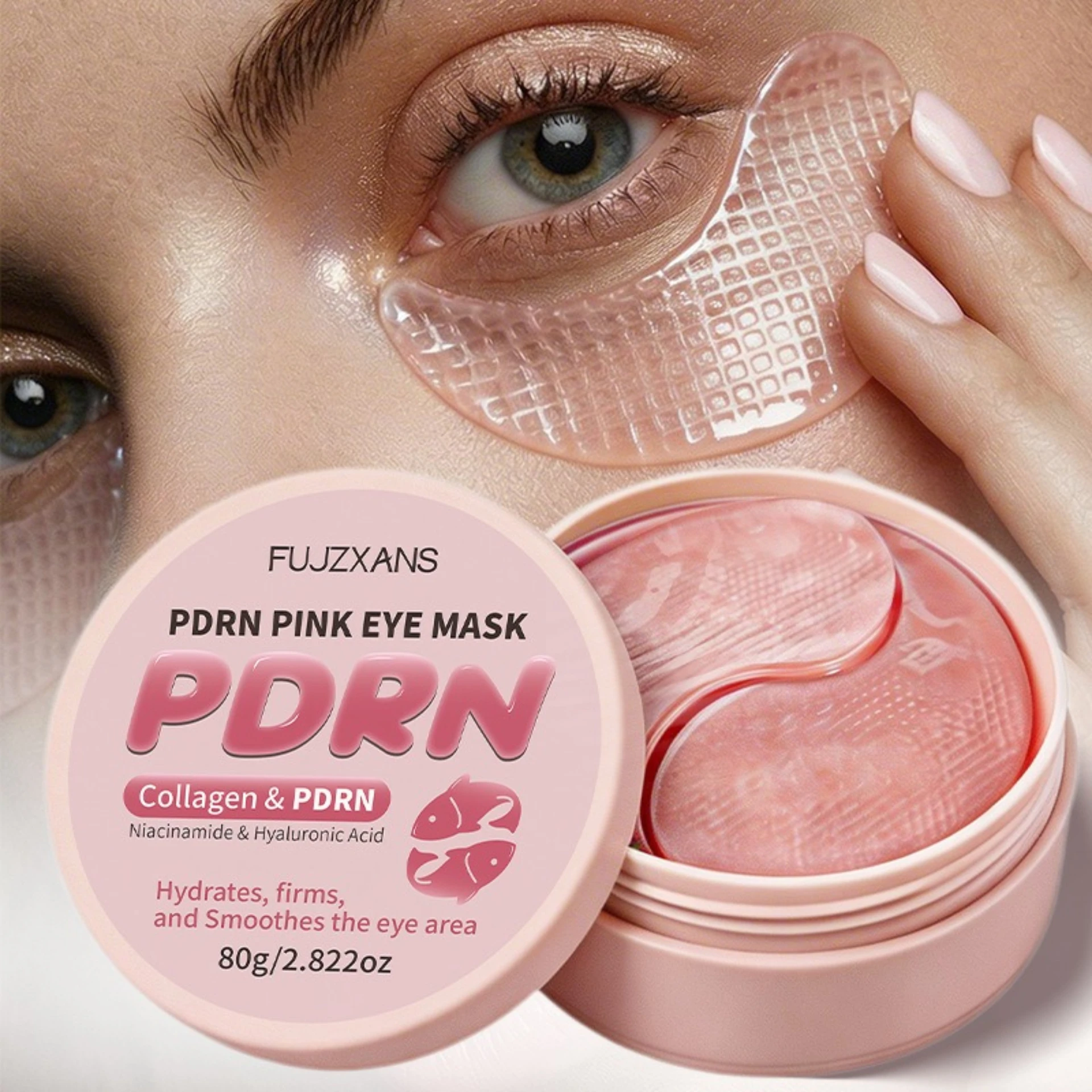 Salmon collagen eye mask sticker 60 pieces firming and Diminish eye wrinkles caring for moisturizing around the eyes Skincare
