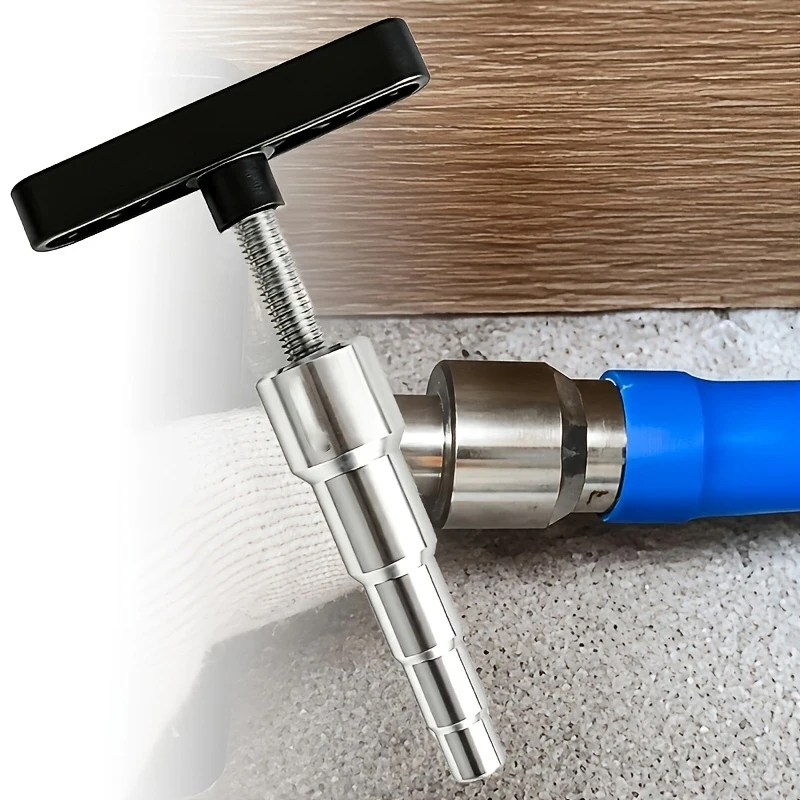 1pc Manual Pipe Expander Tool For PVC PE Aluminum Plastic Pipes - Stainless Steel T Grip Flaring Device For Pipe Fitting