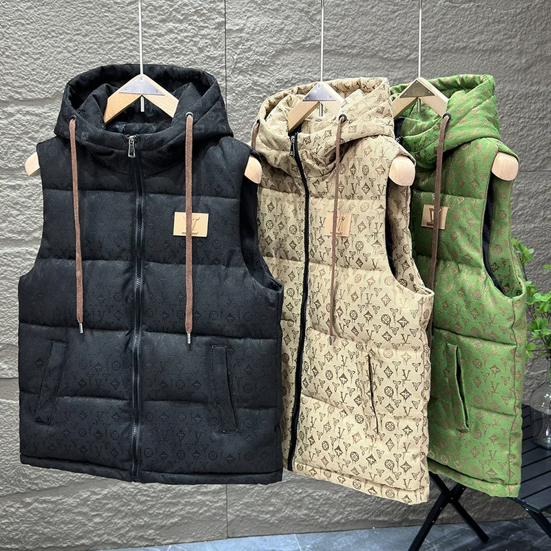 سترة قطنية للزوجين لخريف وشتاء 2025 سترة سميكة بقلنسوة للرجال #2