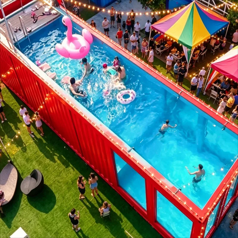 Customized Family Container Pool Portable Movable Above Ground Outdoor Pool Summer Family Cooling