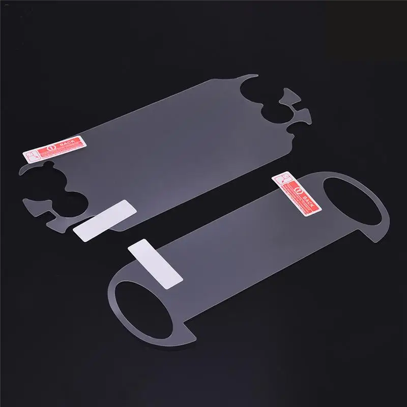 แผ่นป้องกันหน้าจอสำหรับผู้เล่นเกมฟิล์มกันรอยหน้าจอ HD สำหรับ PS SONY Vita PSV แผ่นฟิล์มด้านหน้าและด้านหลัง