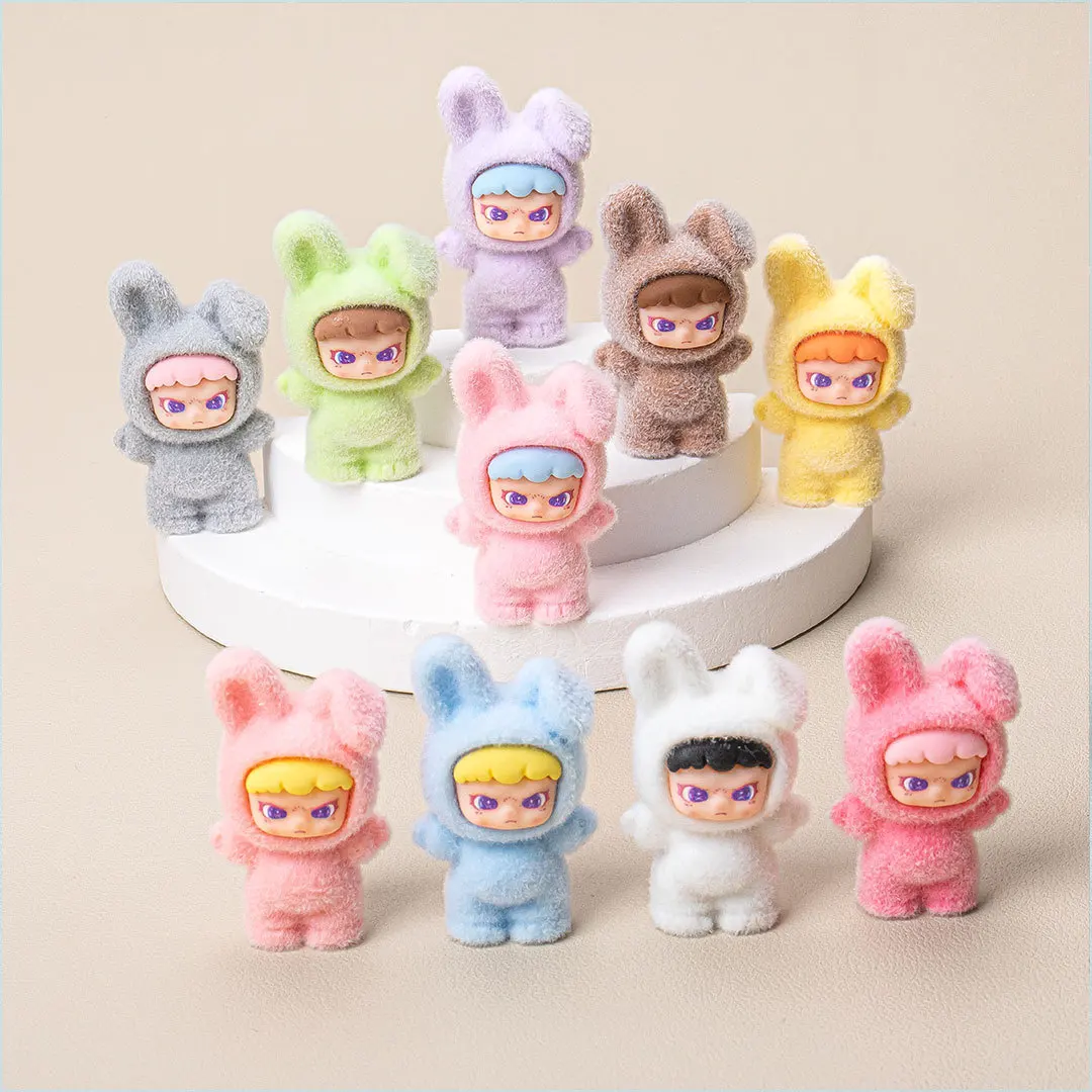 

10 pieces rabbit head big sister DIY decorations, cute tabletop car accessories, keychain hanging accessories