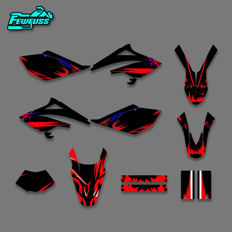 Fewfuss MOTO Complete Graphics Kit Custom Name Number 2006-2010 for BETA RR 50 Motorcycle Stickers Decals