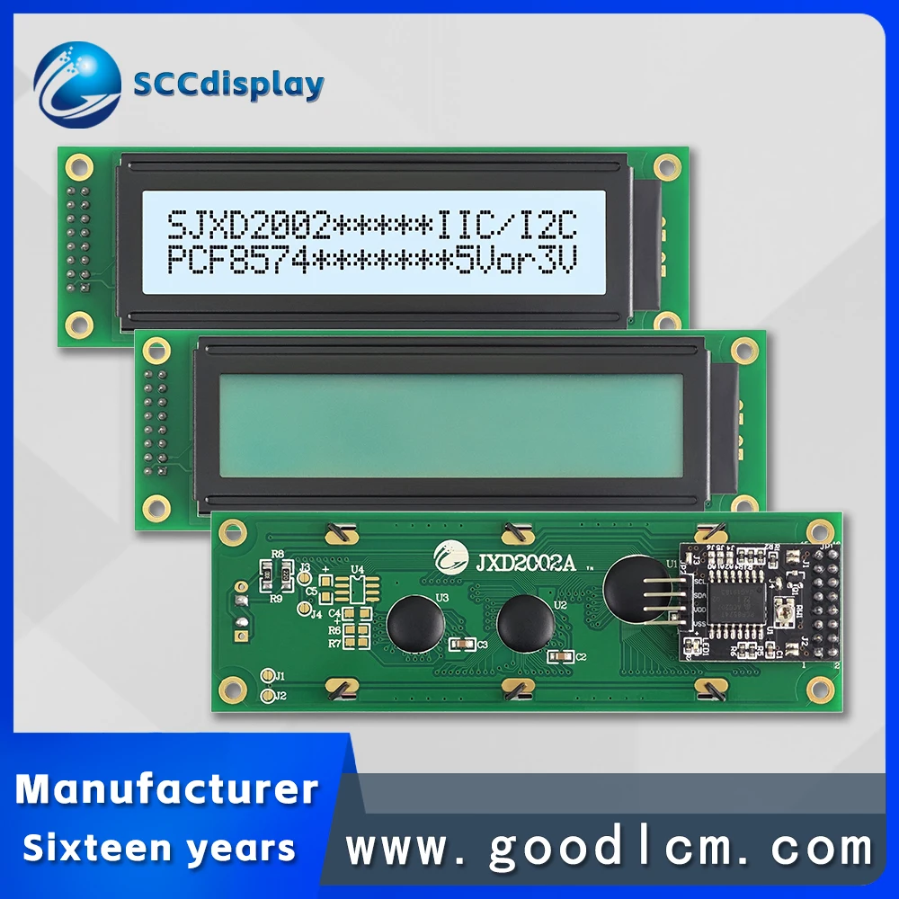 High-standard 2002A LCD screen with IIC/L2C interface JXD2002A-IIC backlit 20*2 dot matrix monochrome LCM display module