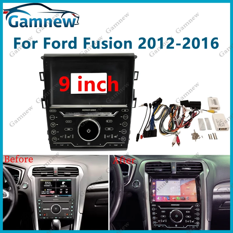 9 Inch Car Frame Fascia Adapter Canbus Box Decoder Android Radio Dash Panel Kit For Ford Mondeo 2014-2023 Fusion 2012-2016