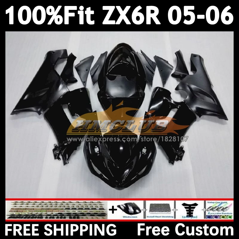 

Инъекционный корпус для KAWASAKI NINJA ZX-636 2005 2006 156No.25 ZX600 ZX 636 6R ZX636 ZX-6R ZX6R 05 06, в наличии, черные обтекатели