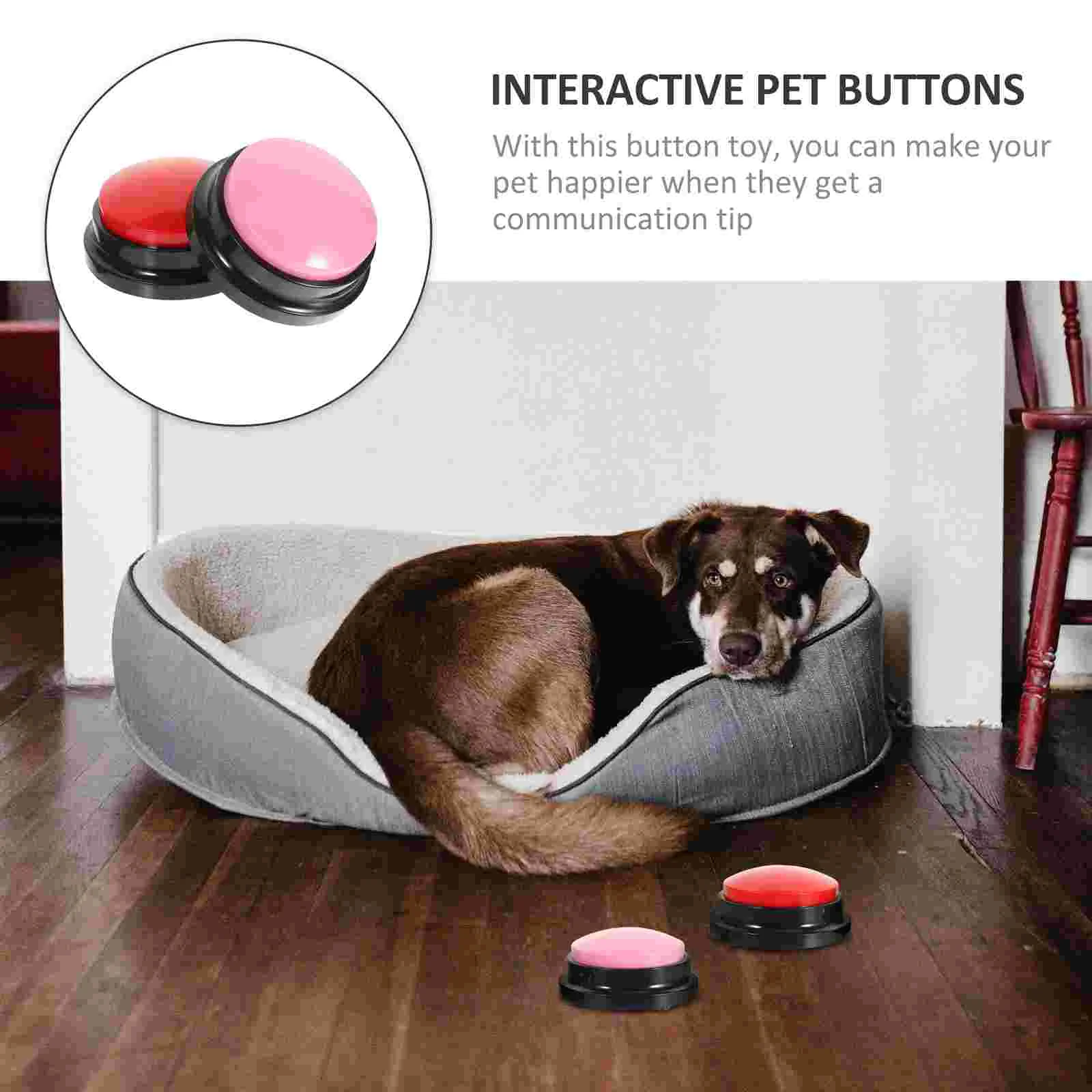 2 Pcs AC Sound Button Interesting Talking Buttons Pet Supplies Toy Funny Dog Buzzer Interactive Abs Recordable