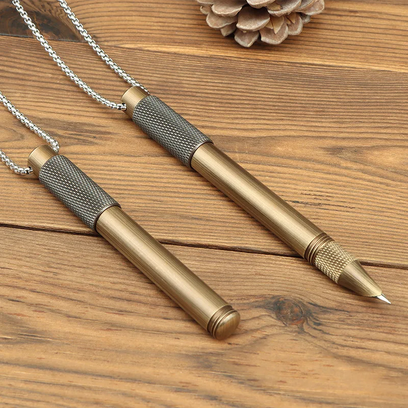 Metal Wear Portable Fountain Pen Retro Copper Fashion Personality Creative Business Birthday Gifts Office Supplies