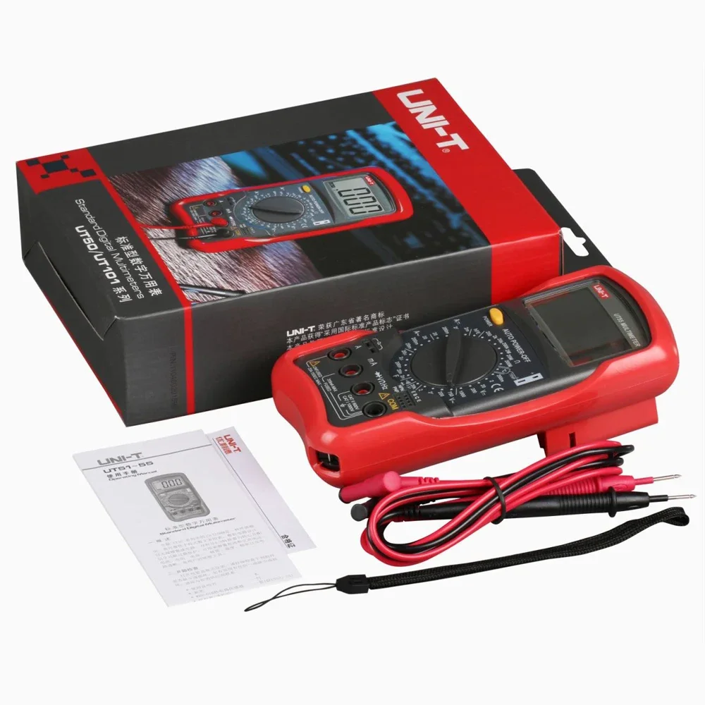 UNI-T UT55 مقياس رقمي متعدد 1000 فولت التيار المتناوب/تيار مستمر العالمي DMM الترانزستور الكهربائي مكثف تستر للهندسة الكهربائية