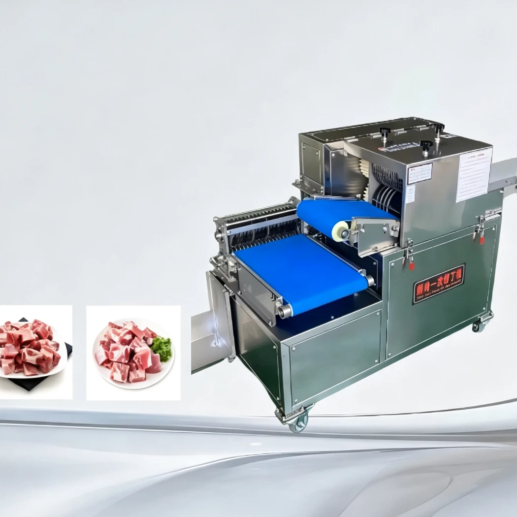 Meat Cutter Processor Industrial Fresh Meat Dicer Machine Meat Cube Cutter for Slaughterhouse Workshop