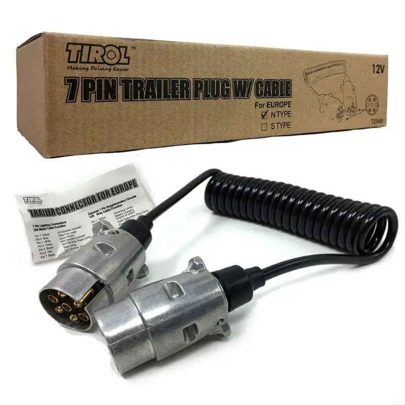 

Trailer Socket Plug Tow Bar Electrics Connector Adapter 12V 7 Pin with 1.5m Cord