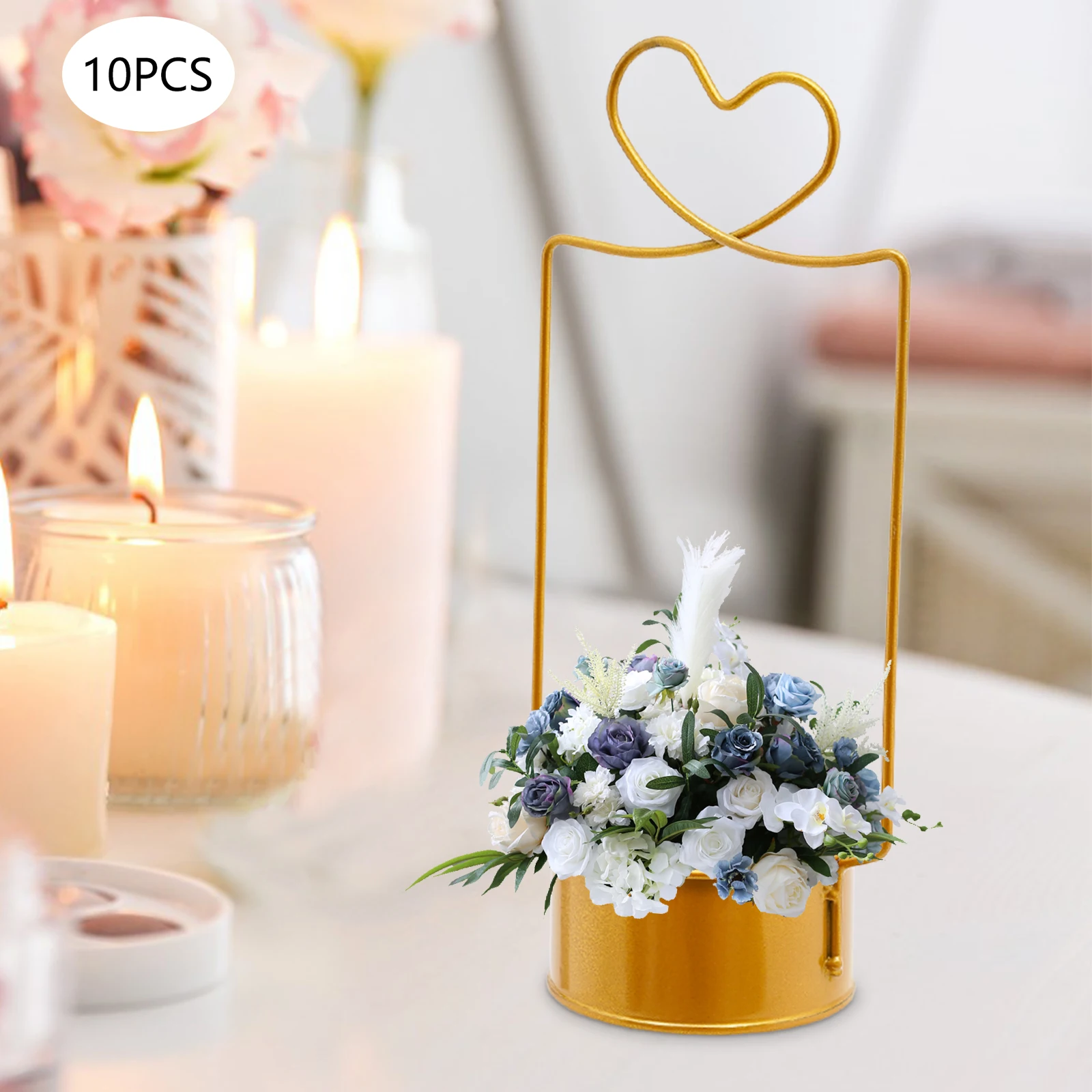 

Vases Basket wedding flower stand for Wedding Centerpieces 10Pcs Gold Geometric Vase for Weddings Party Decoration Centerpiece