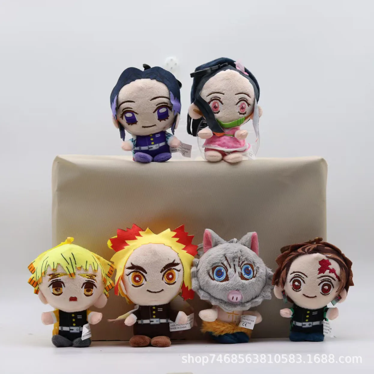 Demon Slayer Cartoon Plush Toys Ghost Slayer Keychain Kamado Tanjirou Kamado Nezuko Kochou Figure Stuffed Doll gifts