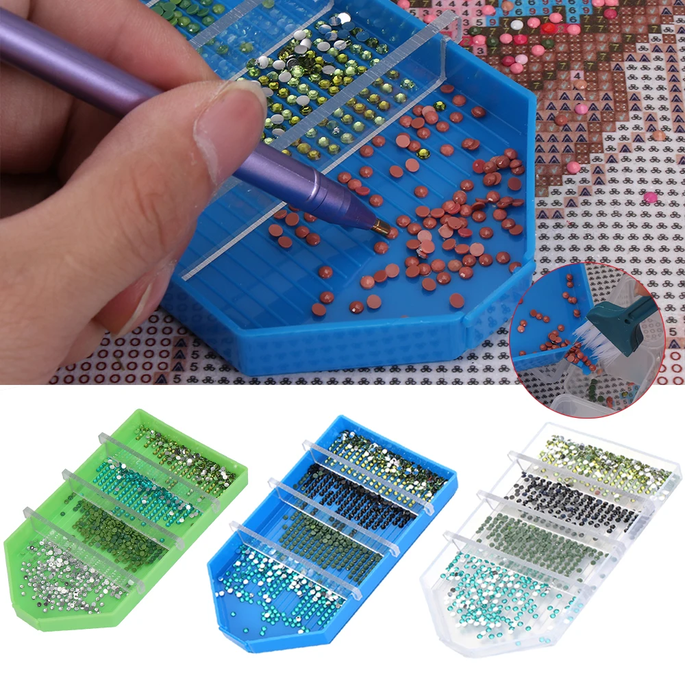 Large Capacity Diamond Painting Tray Plastic Drill Plate Cross Stitch Embroidery Diamond Painting Nail Art Beads Storage Tray