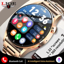 LIGE New Bluetooth call Smart Watch Mens Physical Health Watches Women Body Temperature Infrared Blood Oxygen Monitor Smartwatch