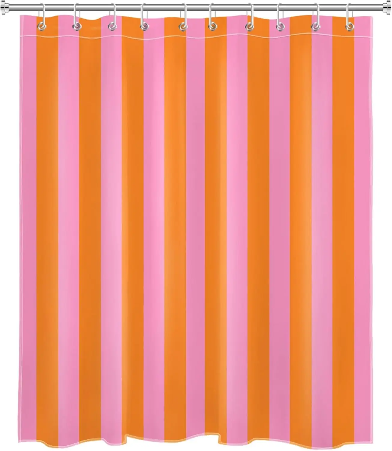 Cortina de chuveiro rosa e laranja abstrata boêmia tecido cortina de chuveiro com 12 ganchos decoração de banheiro à prova d'água