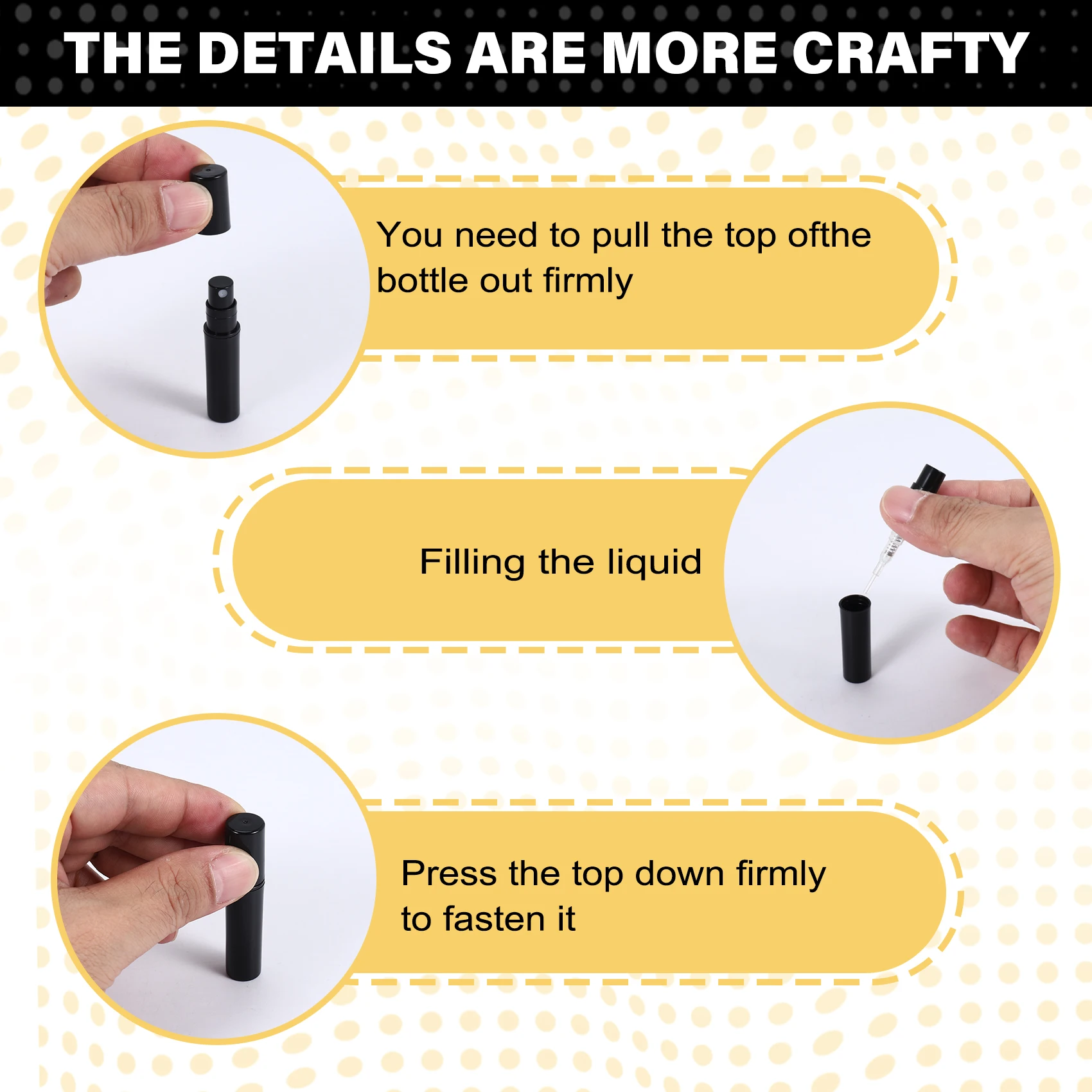 AEE6-100Pcs / Lot 2Ml Black Plastic Perfume Spray Bottle Sample Spray Sprayer Atomizer Perfume Bottle