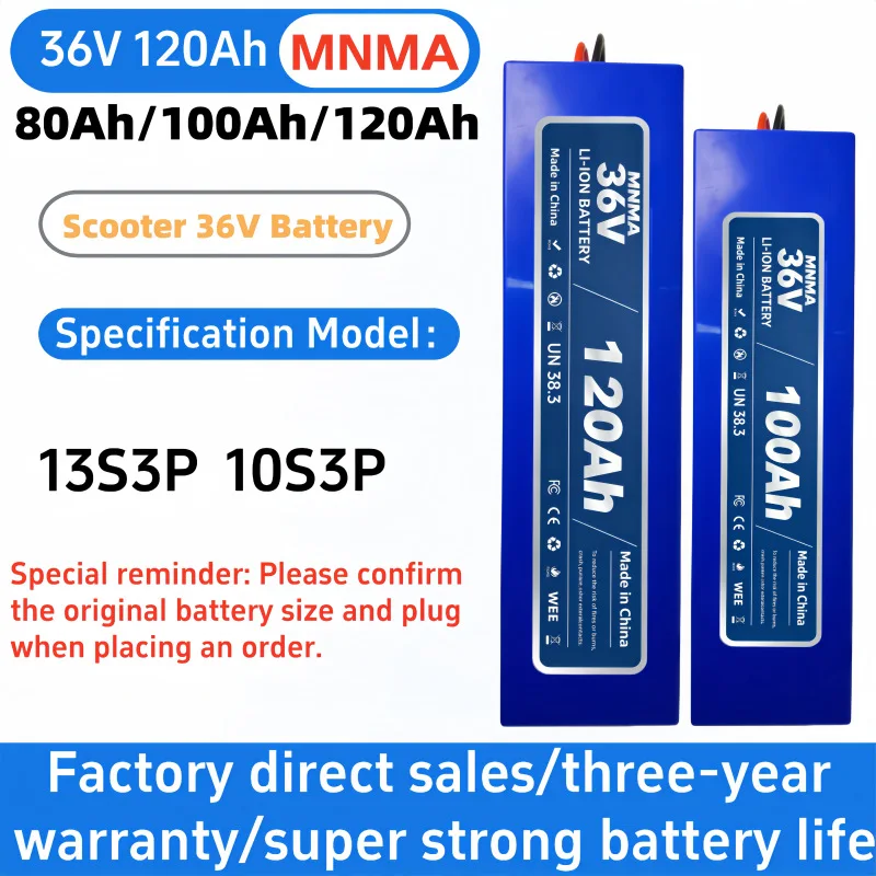 36V 120Ah Power Lithium Ion Battery Rechargeable Battery Pack Special Power Supply For Electric Scooter Home Mobility Scooter