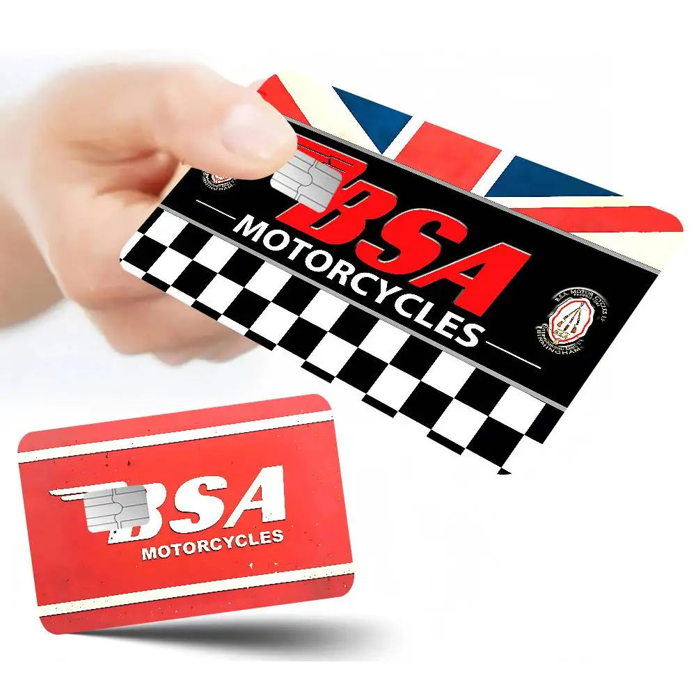 BSA Retrofit Motorcycle 2024 Anime Cartoon Skin Stickers Film Tape Case For Big Credit Debit Card Front Side