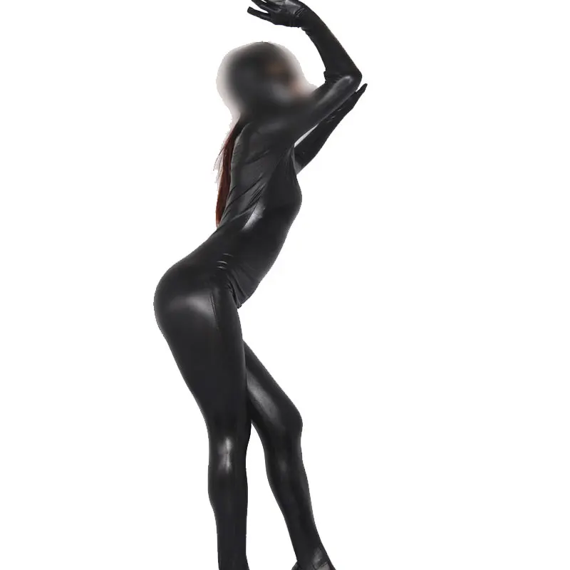 Костюм для косплея, сексуальное кожаное боди, двусторонняя молния с открытой промежностью, блестящий комбинезон для всего тела, мото и байкерская одежда для ночного клуба, подиумная одежда