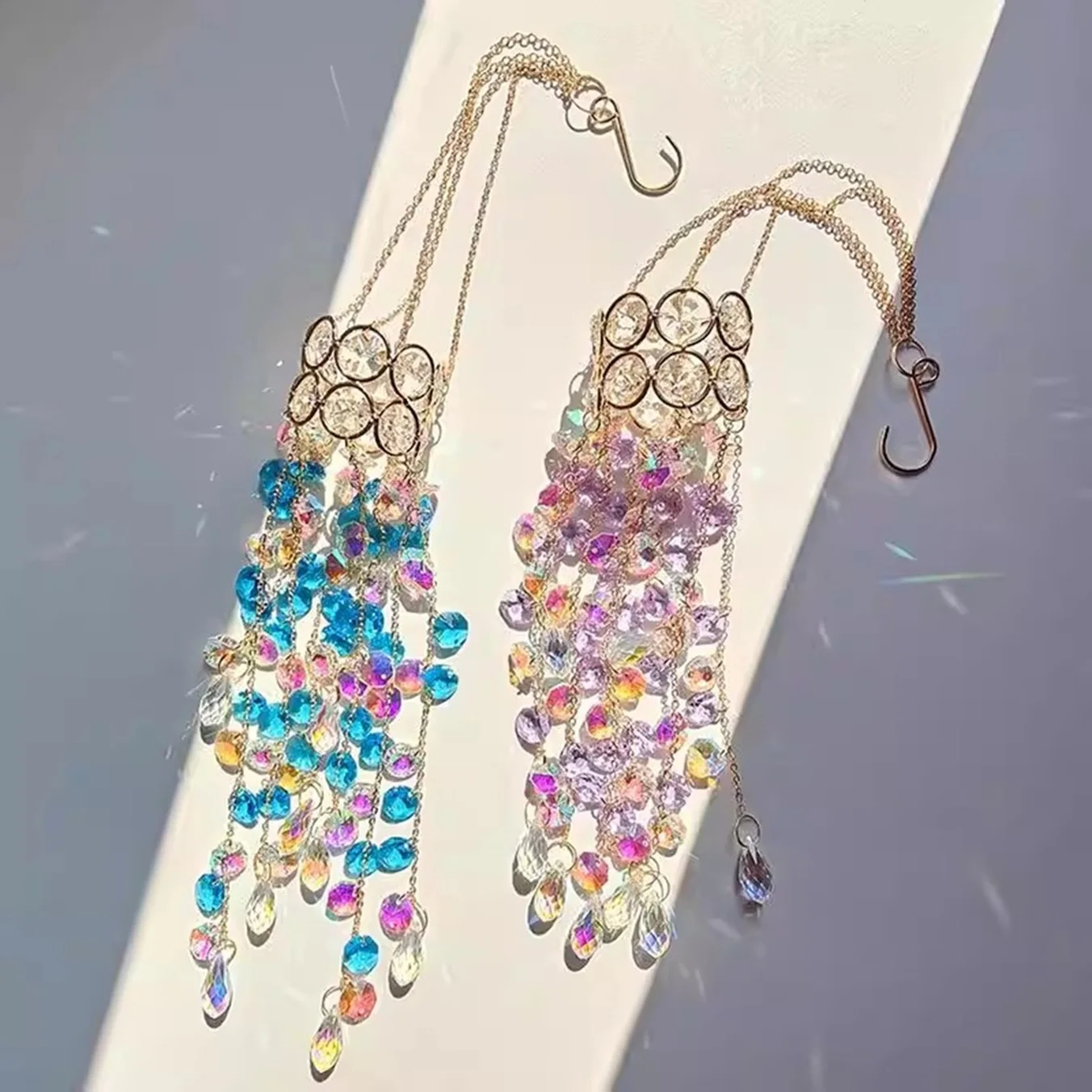 Colorful Dreamy Crystal Sunlight Catcher Rainbow Light Shadow Hanging Ornament Stress Relief Healing Home Decor