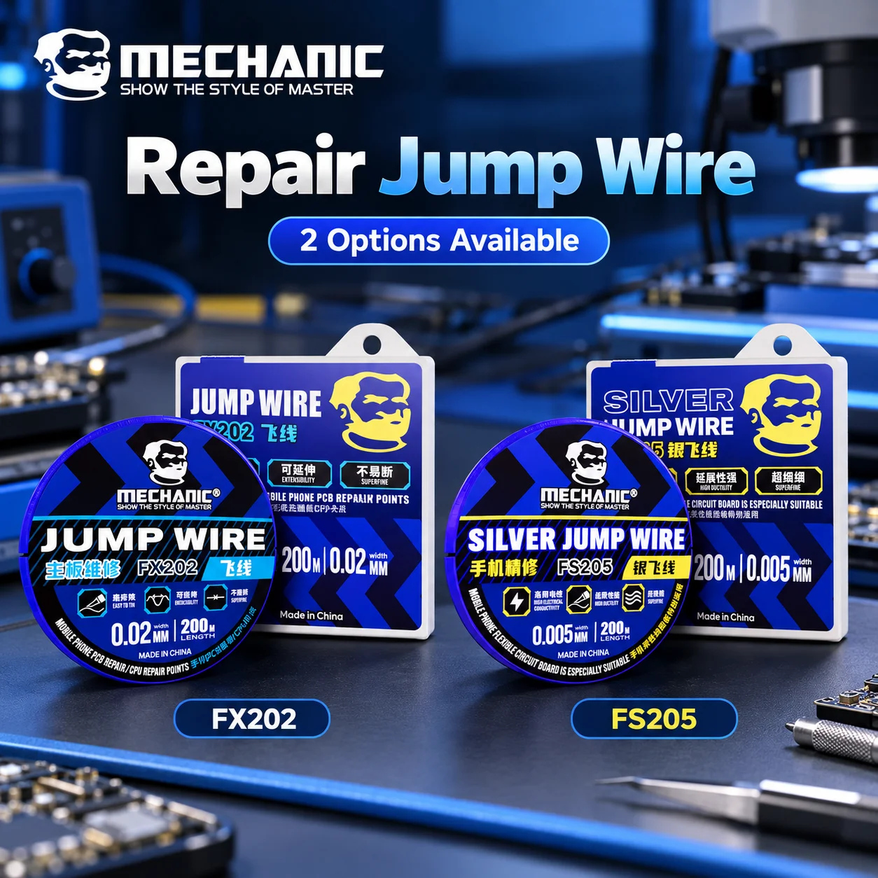 【MECHANIC】 FX-9 FXV009 Motherboard Reparatur Jumper Draht Fingerabdruck Schweißpunkt Reparatur Linie 200 m Für Telefon CPU PCB Chip Reparatur