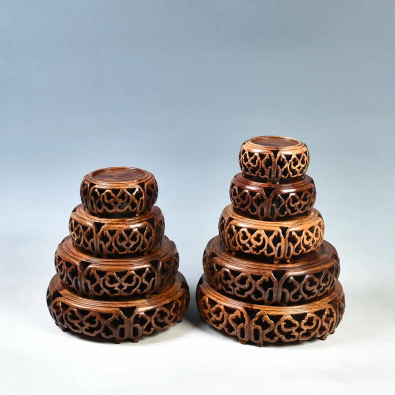 Mehrzweck-Sockelständer aus Rosenholz, hochwertiger Massivholzsockel für Vase, Blumentopf, Teeservice, Räuchergefäß und Bonsai-Dekoration – Detail 13